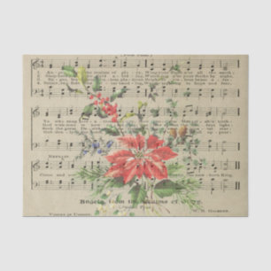 Vintage Christmas Music Notes with Florals Tissue Paper