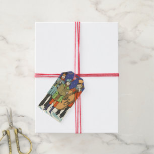 Vintage Christmas, Musicians Caroling with Music Gift Tags