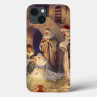 Vintage Christmas Nativity, 3 Shepherds and Jesus