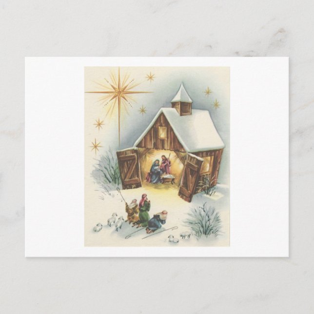 Vintage Christmas Nativity Card (Front)