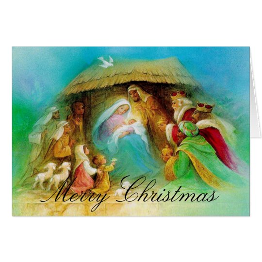 Vintage Christmas Nativity Greeting Card