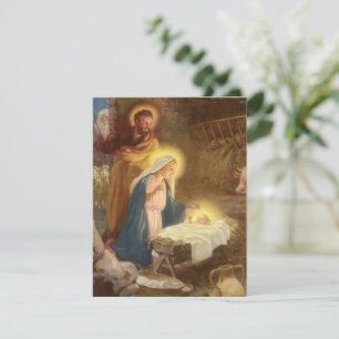 Vintage Christmas Nativity Scene Party Invitation