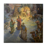 Vintage Christmas Nativity with Visiting Magi