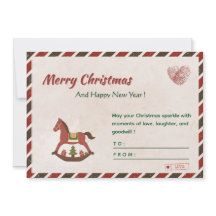 🎄🌸Vintage Christmas & New Year Card with Horse