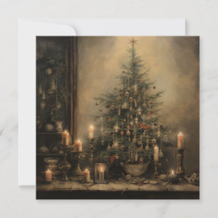 Vintage Christmas Night Greeting Card