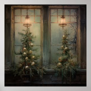 Vintage Christmas Night Poster