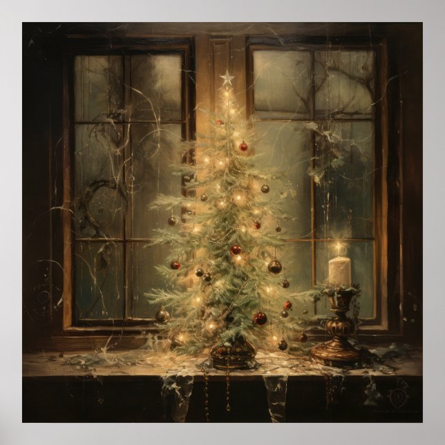 Vintage Christmas Night Poster (Front)