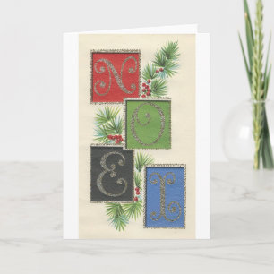 Vintage Christmas Noel Holiday Card