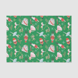 Vintage Christmas Nutcracker Fairy Tale Green Tissue Paper