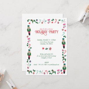 Vintage Christmas Nutcracker Holiday Party Invitation