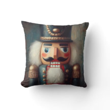 Vintage Christmas Nutcracker Throw Pillow