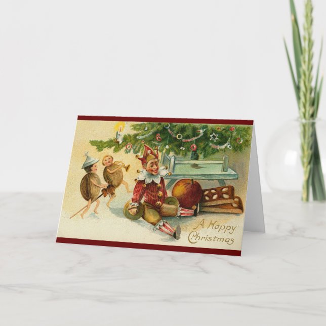 VINTAGE CHRISTMAS nutcracker toys Holiday Card (Front)