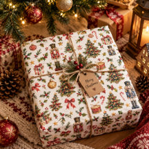 Vintage Christmas Nutcracker Wrapping Paper