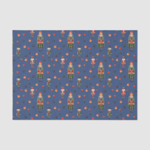 Vintage Christmas Nutcrackers Blue Tissue Paper