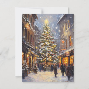 Vintage Christmas Oil Painting Postcard