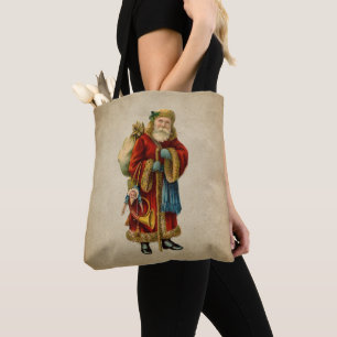 Vintage Christmas Old World Santa Claus Tote Bag