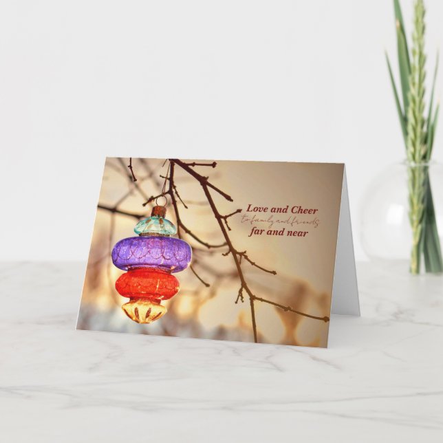 Vintage Christmas Ornament Card (Front)