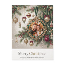 Vintage Christmas Ornament Photo Template 