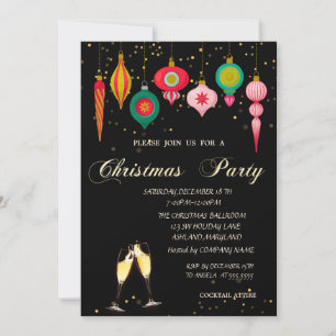 Vintage Christmas Ornaments Company Christmas  Invitation