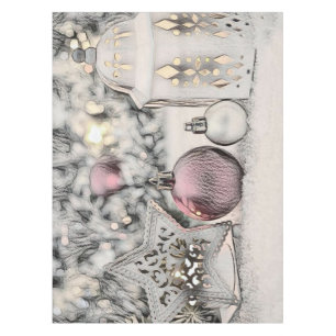Vintage Christmas Ornaments Drawing  Tablecloth