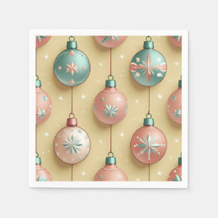 Vintage Christmas Ornaments Holiday Napkin