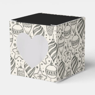 Vintage Christmas Ornaments Holiday Square Heart Favour Box