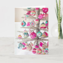 Vintage Christmas Ornaments on Tinsel Tree