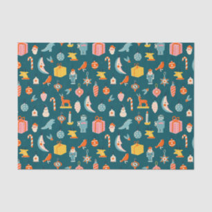 Vintage Christmas Ornaments Pattern Tissue Paper