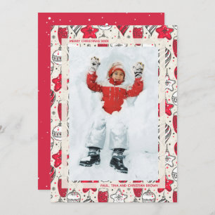 Vintage Christmas Ornaments Photo Holiday Card