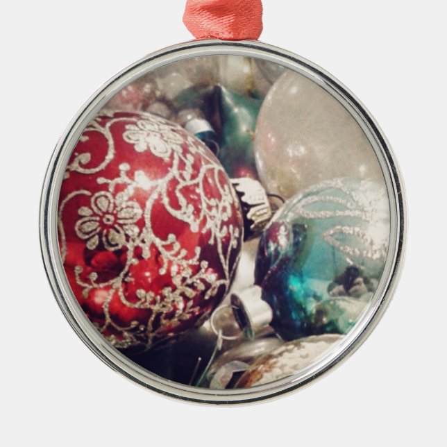 Vintage Christmas ornaments still life (Front)