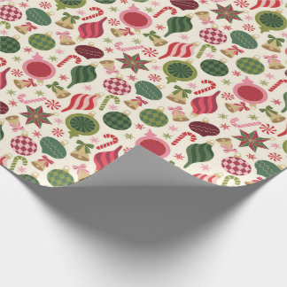 Vintage Christmas Ornaments Wrapping Paper