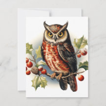 Vintage Christmas Owl