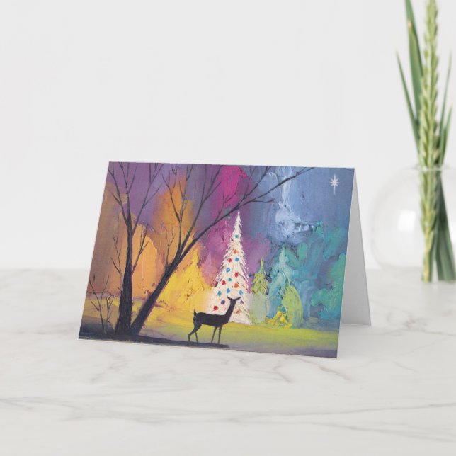 Vintage Christmas Painting Greeting Card (Front)