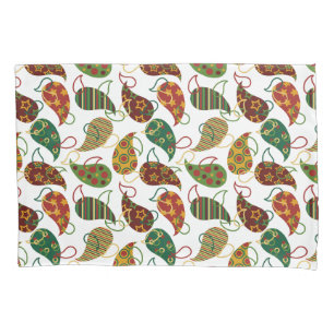 Vintage Christmas Paisley Pillowcase