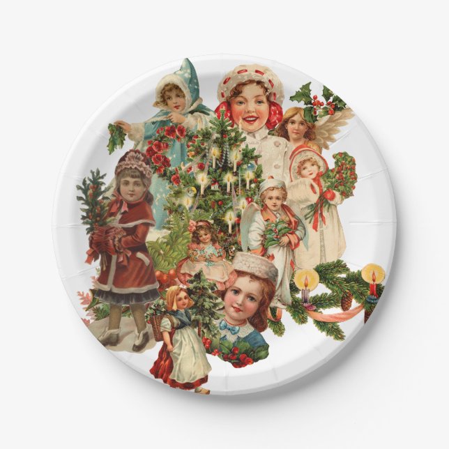Vintage christmas Paper Plate (Front)