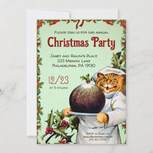 Vintage Christmas Party Customisable Invitation