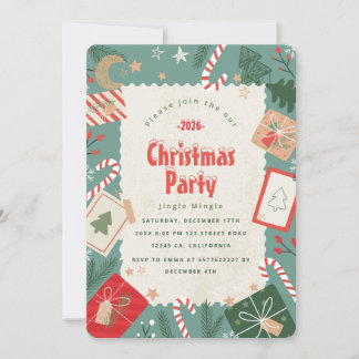 Vintage Christmas Party Invitation