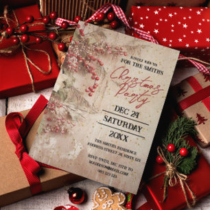 Vintage Christmas Party Invitation