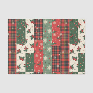 Vintage Christmas Patchwork Tissue Paper