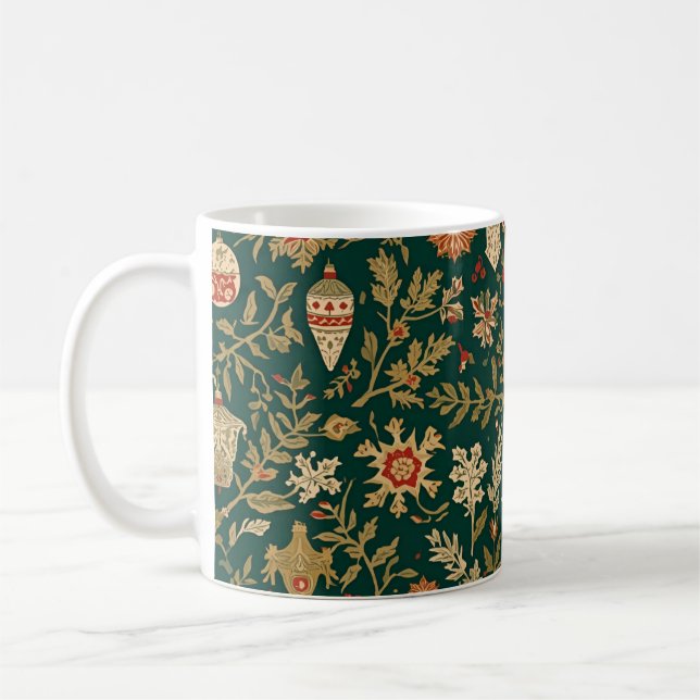 Vintage Christmas Pattern - Coffee Mug  (Left)