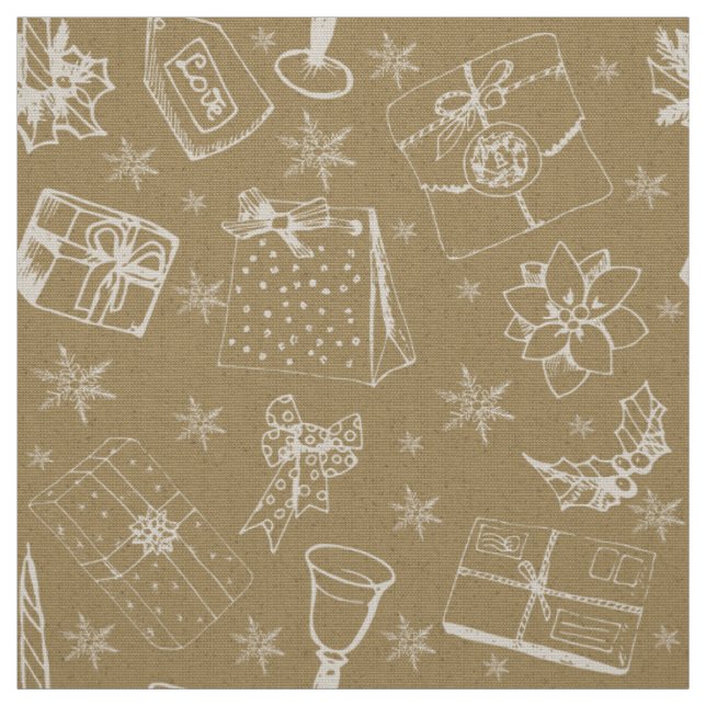 vintage christmas pattern fabric (Swatch)