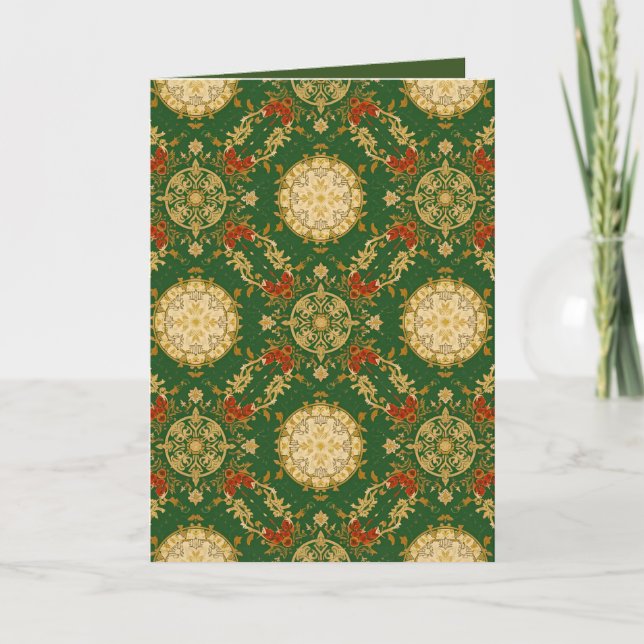 Vintage Christmas Pattern - Folded Greeting Card  (Front)