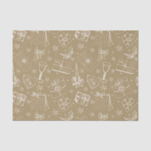 vintage christmas pattern hand drawn tissue paper