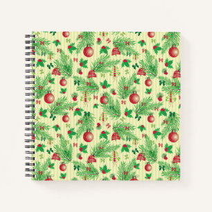 Vintage Christmas Pattern Notebook