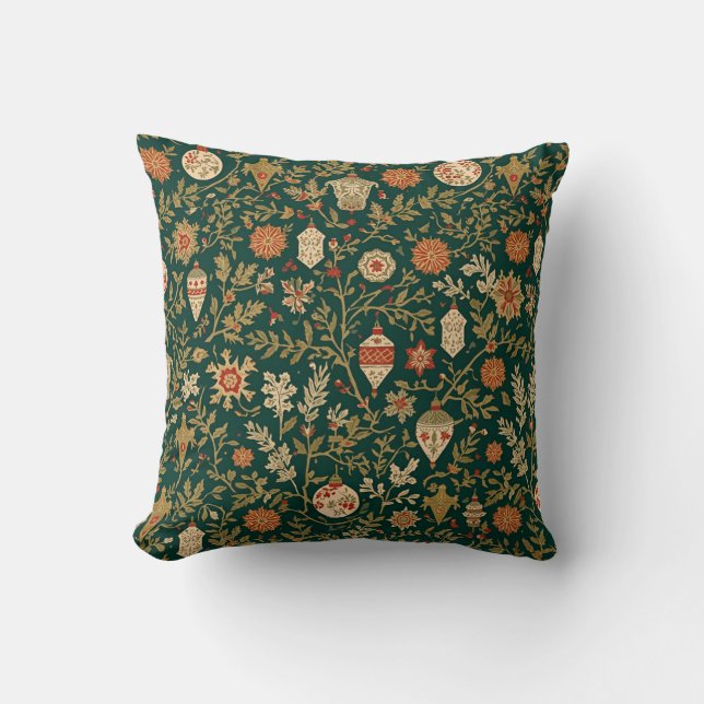 Vintage Christmas Pattern - Throw Pillow   (Front)