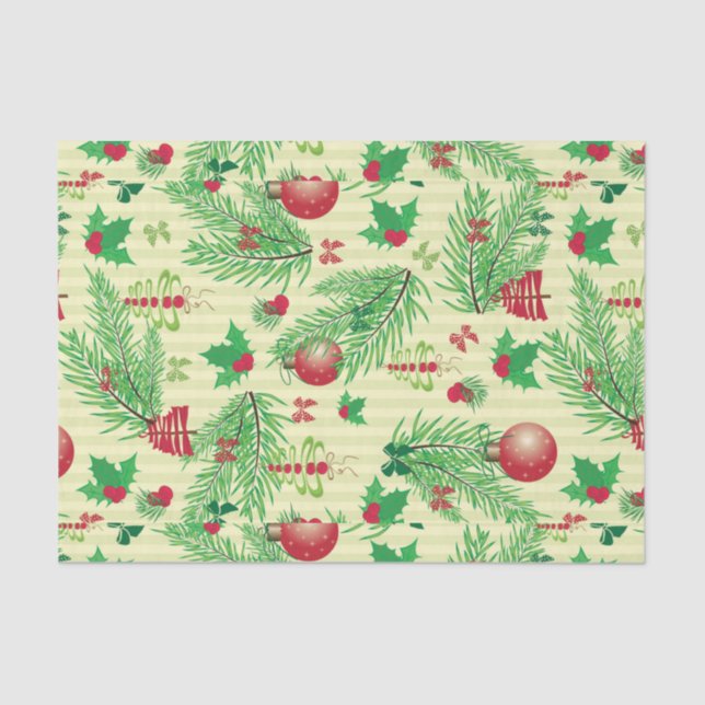 Vintage Christmas Pattern Tissue Paper (Front)