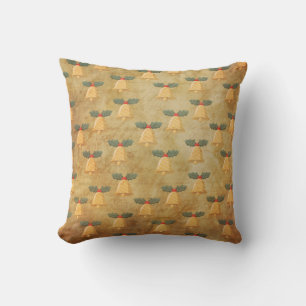 Vintage Christmas Pattern With Bells Cushion