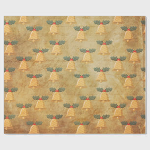 Vintage Christmas Pattern With Bells Wrapping Paper