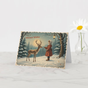 Vintage Christmas Peaceful Snowy Scene Card