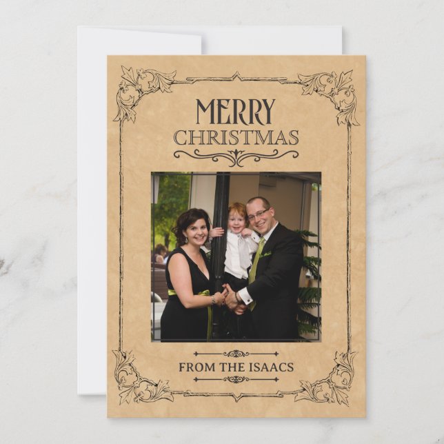 Vintage christmas photo holiday card (Front)